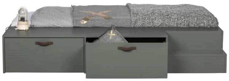 Vtwonen - Stage egyszemélyes ágy, tárolóval szürke (80 x 200 cm)
