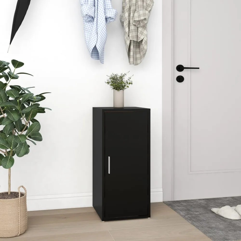 2 db fekete forgácslap cipősszekrény 32 x 35 x 70 cm