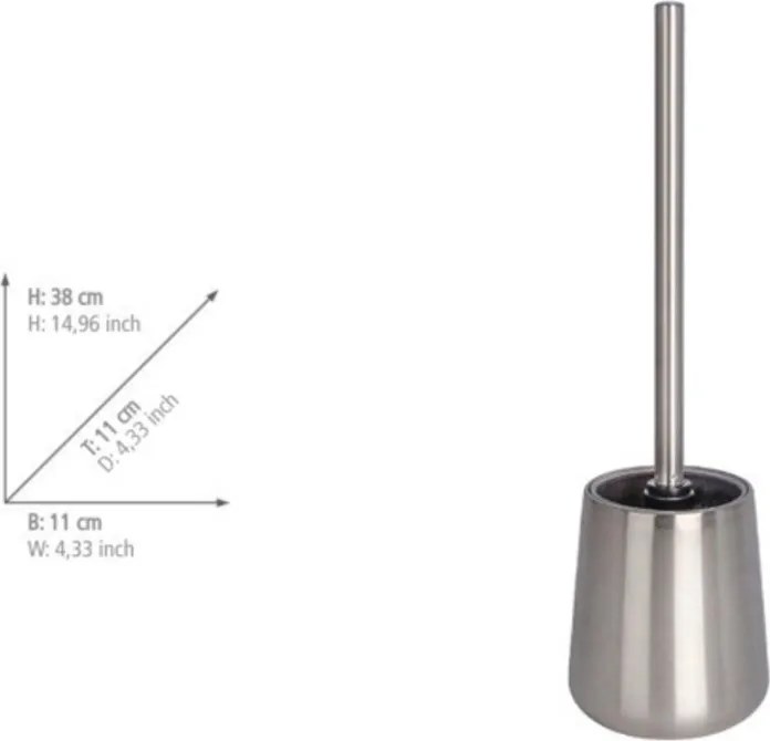 Ezüstszínű rozsdamentes acél WC-kefe Solid – Wenko