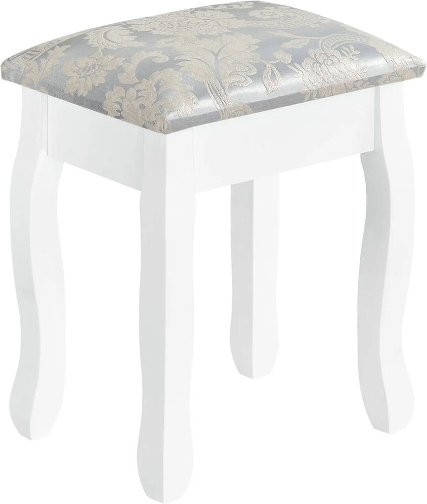 Fehér színű "Lena" fésülködő asztalka tükörrel és székkel