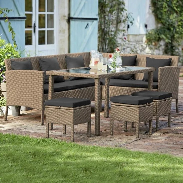 ALTEA Kerti rattan sarokgarnitúra - Barna