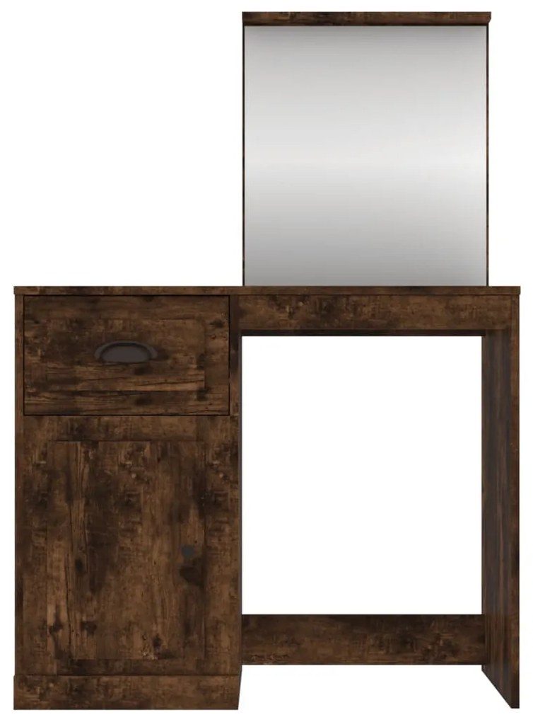 füstös tölgy szerelt fa tükrös pipereasztal 90 x 50 x 132,5 cm