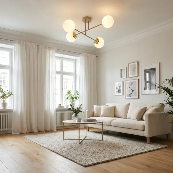 Brilagi - Felületre szerelhető csillár MILO ECRU 4xE27/60W/230V, bézs/arany