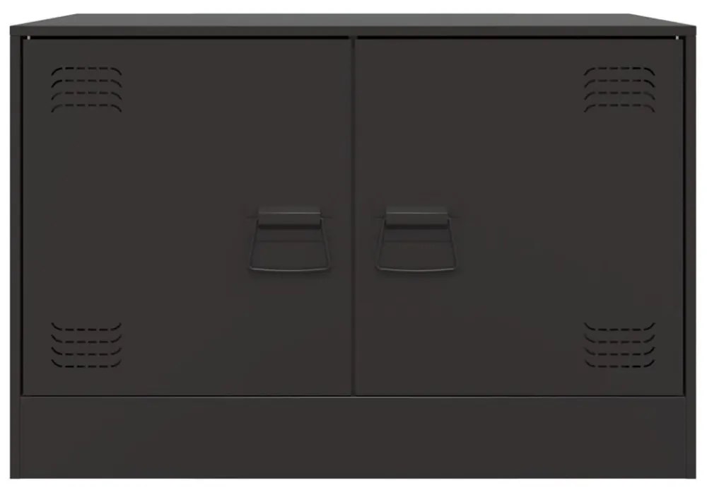 2 db fekete acél TV-szekrény 67 x 39 x 44 cm