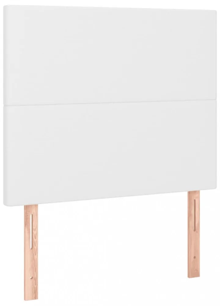 fehér műbőr ágykeret fejtámlával 80 x 200 cm