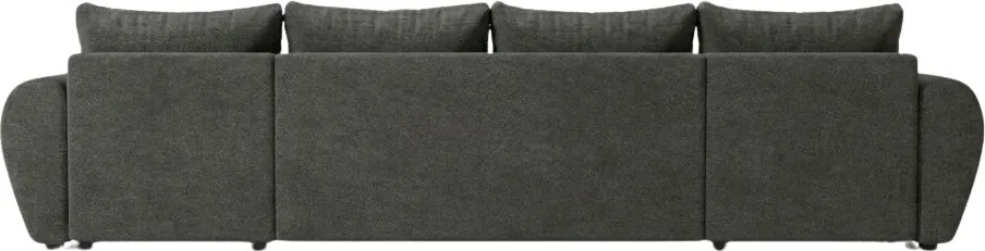 SEVIO U alakú kihúzható ülőgarnitúra, 311x145 cm, sötétszürke + 2 párna INGYEN