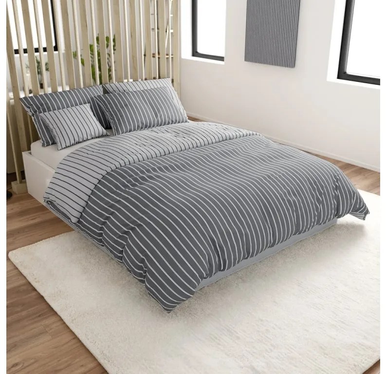 Pamut ágyneműhuzat Caprivi szürke gombos Ágyneműhuzat mérete: 70x90 cm; 140x220 cm