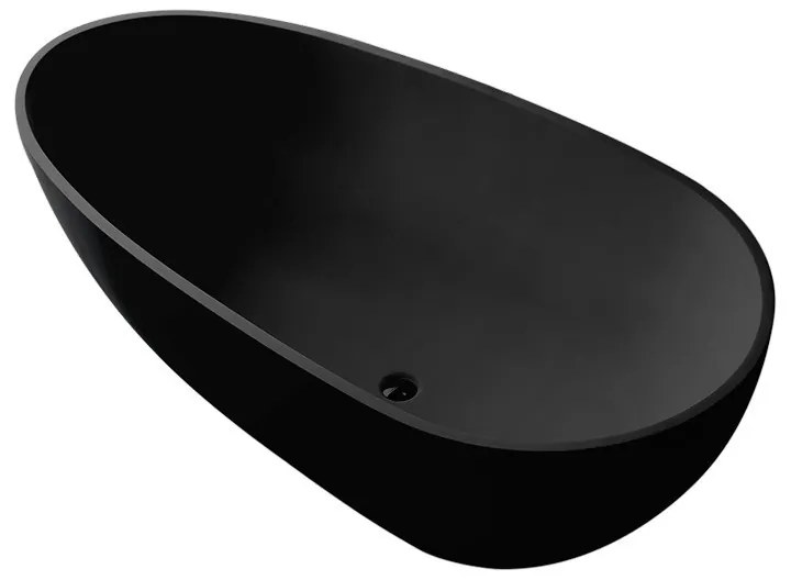 Soul Matt Black öntöttmárvány szabadon álló kád 167,5x85,53 cm