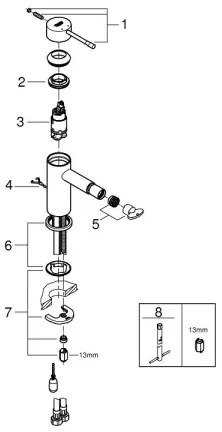 GROHE 32934001 - ESSENCE bidécsaptelep DN 15 fényes króm