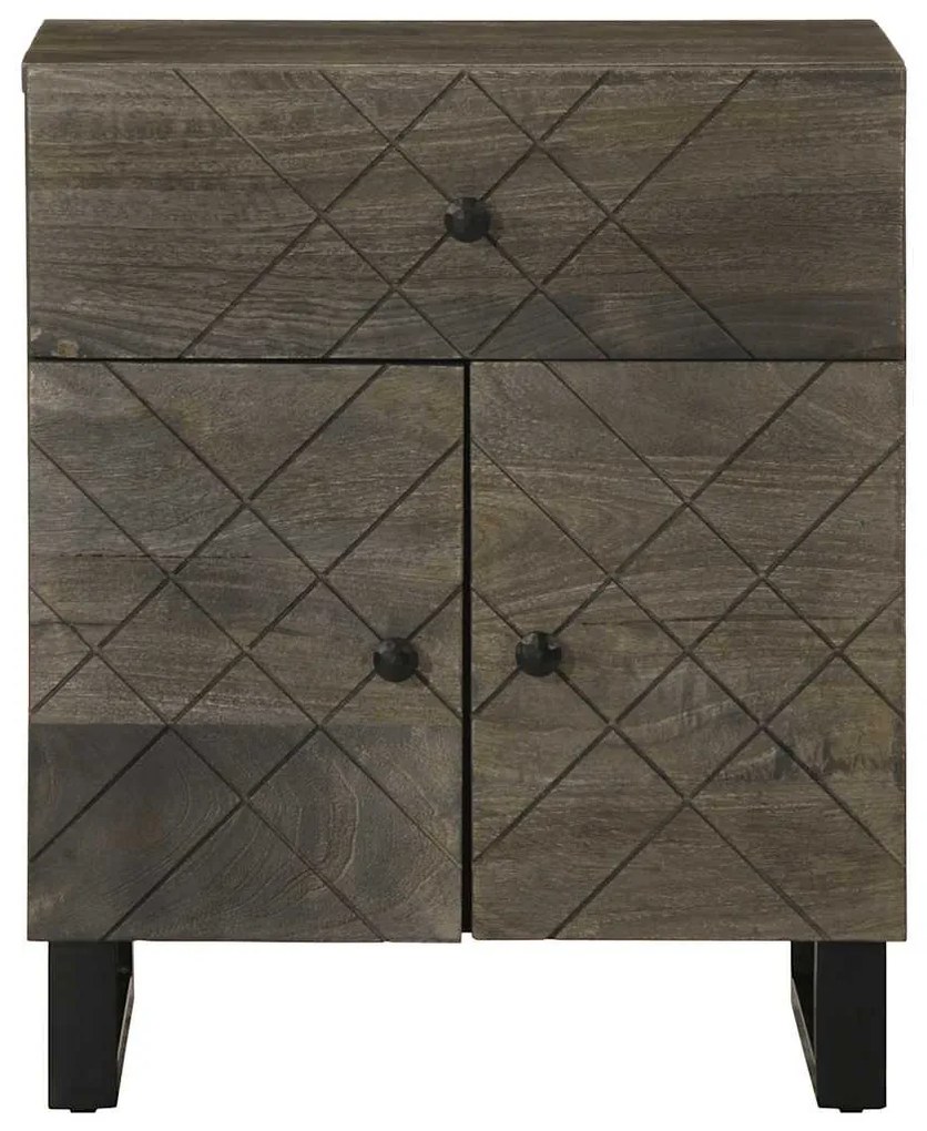 fekete tömör mangófa éjjeliszekrény 50 x 33 x 60 cm