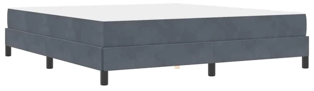 Boxspring ágy matraccal Sötétszürke 180 x 200 cm Bársony