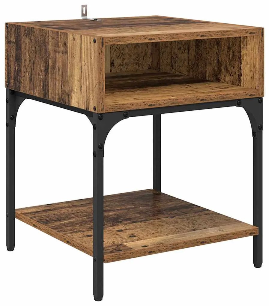 Éjjeli asztal Régi fa 40 x 40 x 50 cm Faanyag