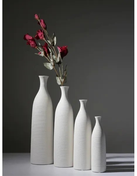 Fehér kerámia váza, 46 cm