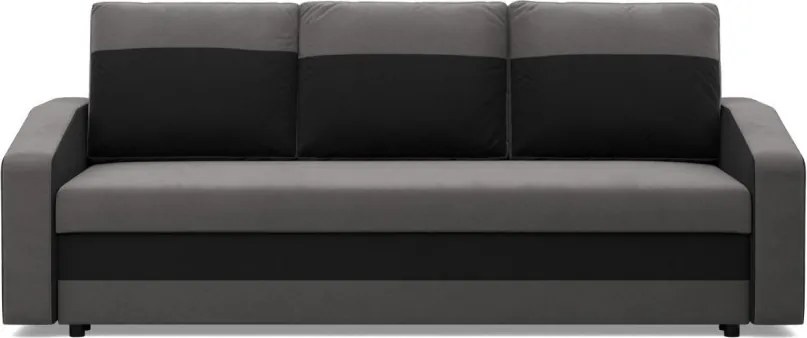 Hewlet kanapéágy, szövet anyag, bonell töltet, szürke - fekete