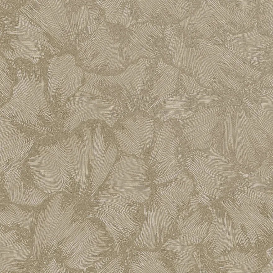 Holden Decor Essence Suzani bézs ginkgo leveles fémhatású vlies tapéta – 66310