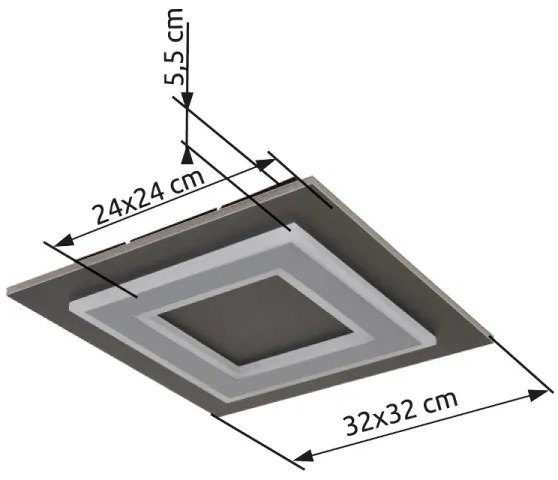 Globo 48033-24 - LED Mennyezeti lámpa JAYDEN LED/24W/230V 32x32 cm antracit