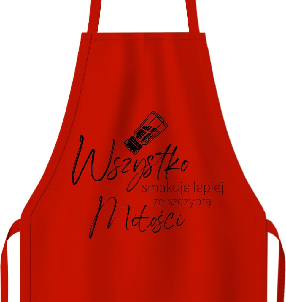 Piros pamut kötény Jobb Ízű Egy Csipetnyi Szerelemmel És Valentin-nappal