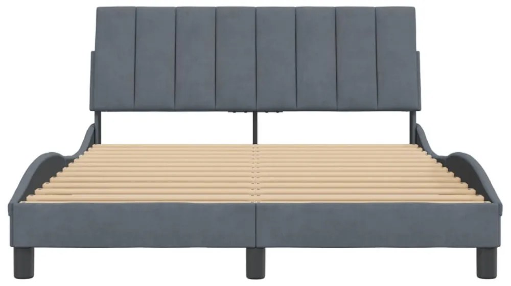 sötétszürke bársony ágykeret matrac nélkül Hanko 140 x 190 cm