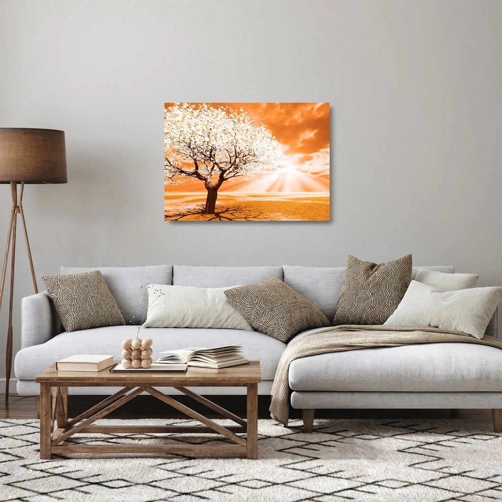Narancssárga fa képe (üvegen) (70x50 cm)