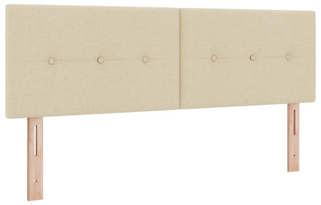 Boxspring Ágy Mattal és LED-del Krém 140x200 cm Szövet
