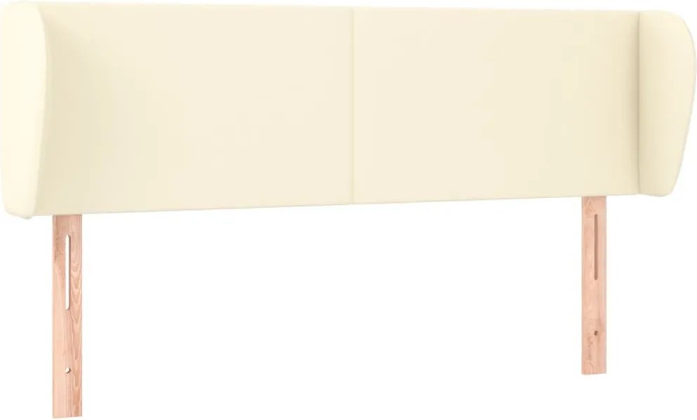 krémszínű műbőr szárnyas fejtámla 147x23x78/88 cm