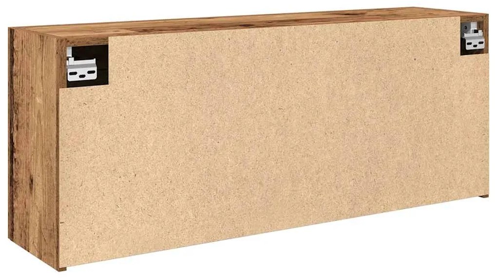 antik fa színű szerelt fa fali fürdőszobaszekrény 100x25x40 cm