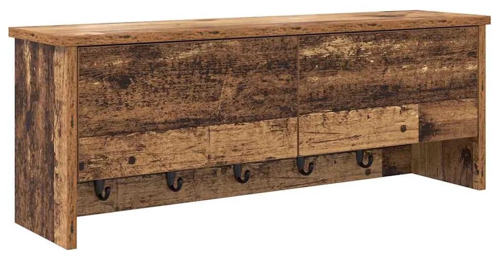 Fali Kabáthorog polcokkal Régi fa 80 x 20 x 30 cm Faanyag