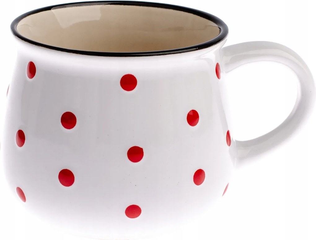 Kerámia pöttyös bögre 230 ml Fehér Ajándék