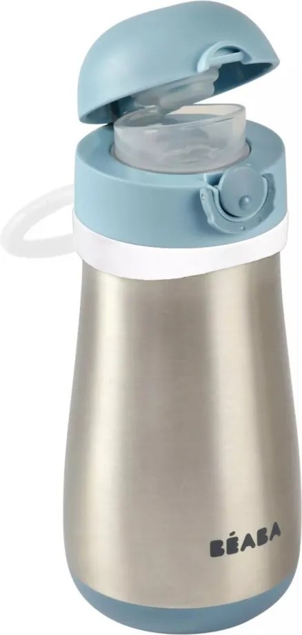 Béaba Rozsdamentes Acél Palack + Fogantyú - 350 ml - Viharkék -