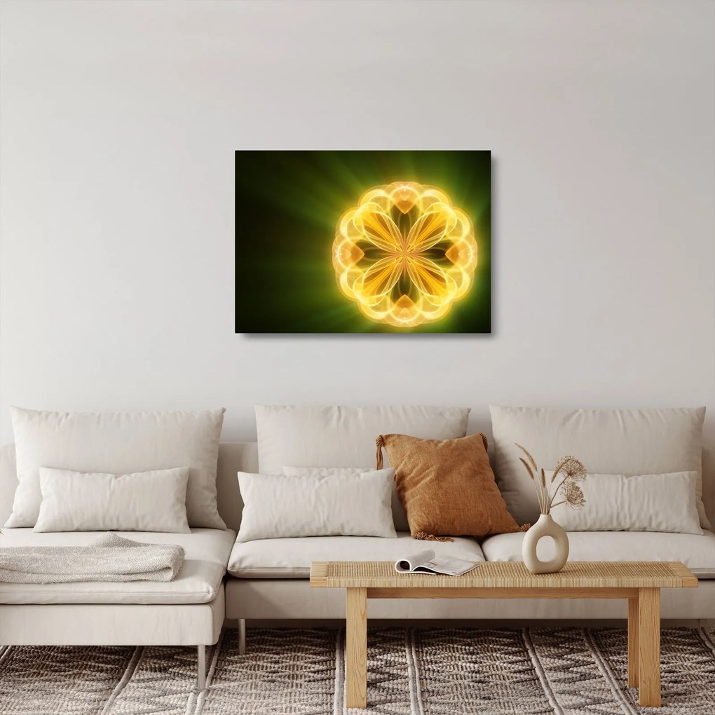Sárga virág képe (üvegen) (70x50 cm)