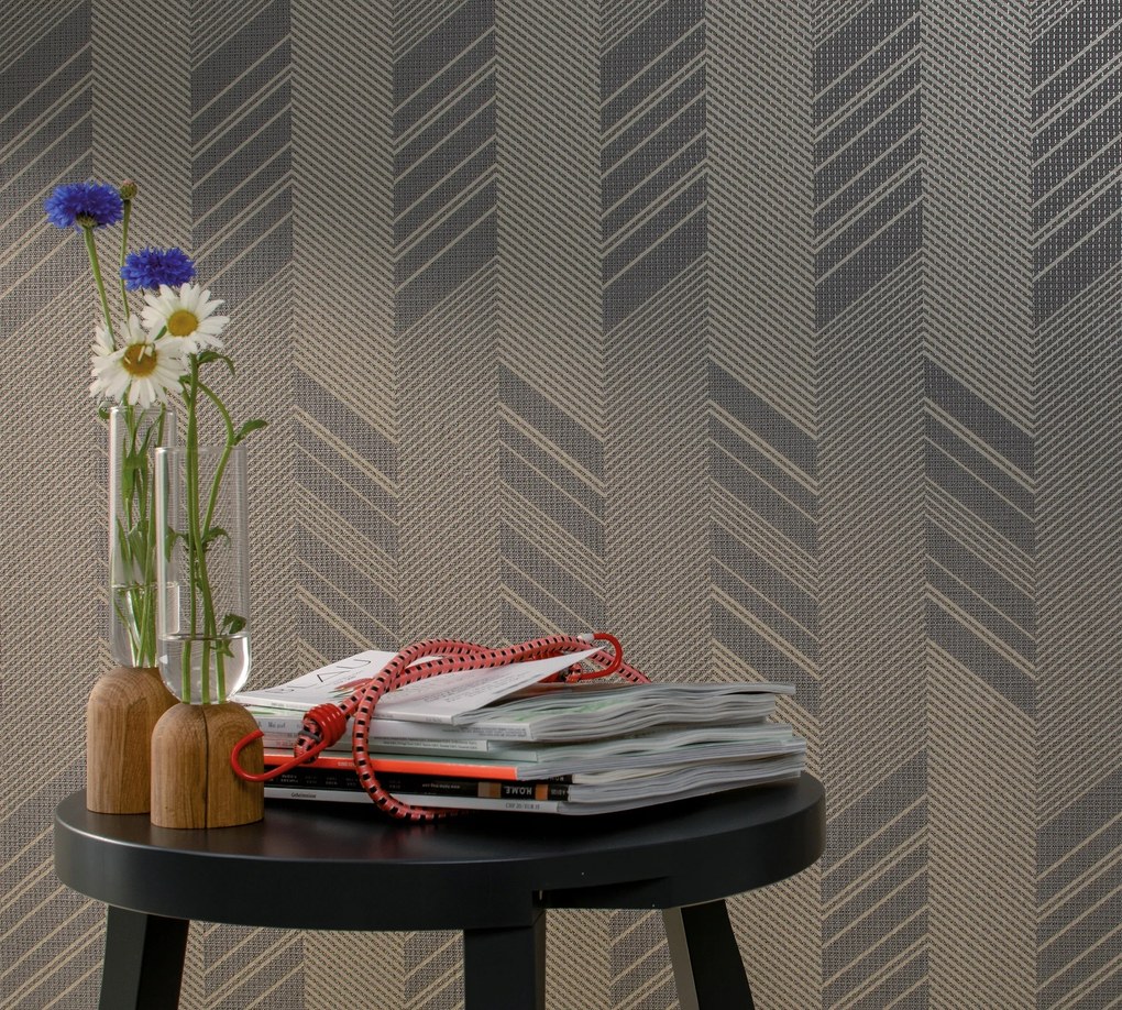 Vinyl fali tapéta látványos geometria arany