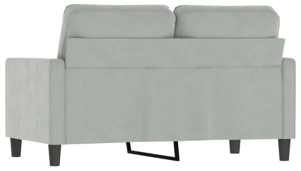 kétszemélyes világosszürke bársony kanapé 120 cm