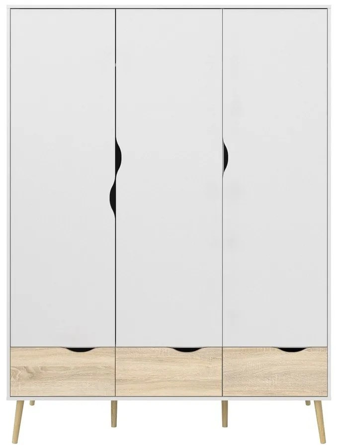 Oslo fehér ruhásszekrény, 147 x 200 cm - Tvilum