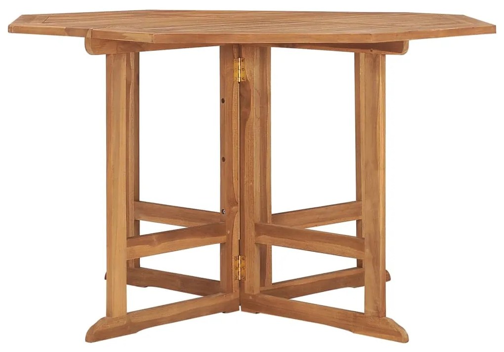 vidaXL összecsukható tömör tíkfa kerti étkezőasztal 110 x 110 x 75 cm
