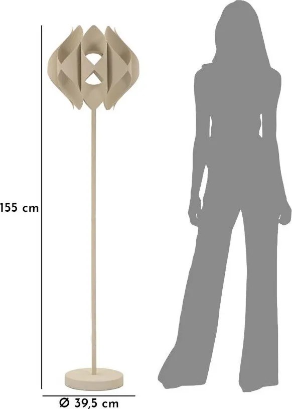 Bézs állólámpa fém búrával (magasság 155 cm) Space – Mauro Ferretti
