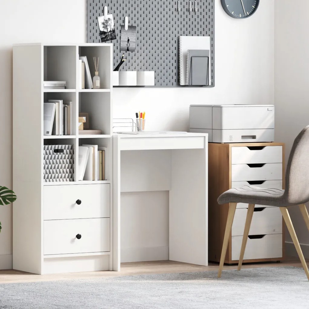 Minimalista íróasztal Fehér Forgácslap 60 x 40 x 76 cm Tartós