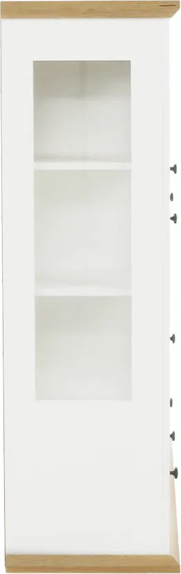 Vitrin MZ6, fehér/grand tölgy, LEON