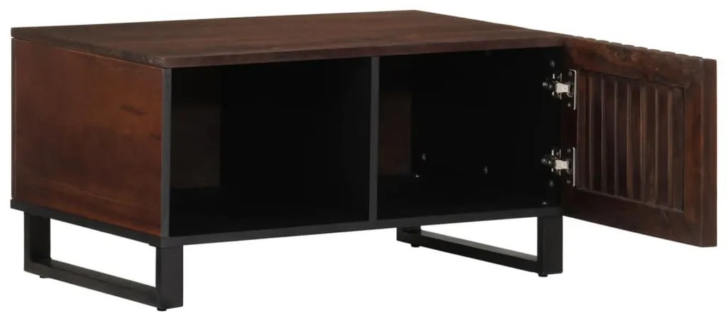 Barna tömör mangófa dohányzóasztal 80 x 51 x 40 cm