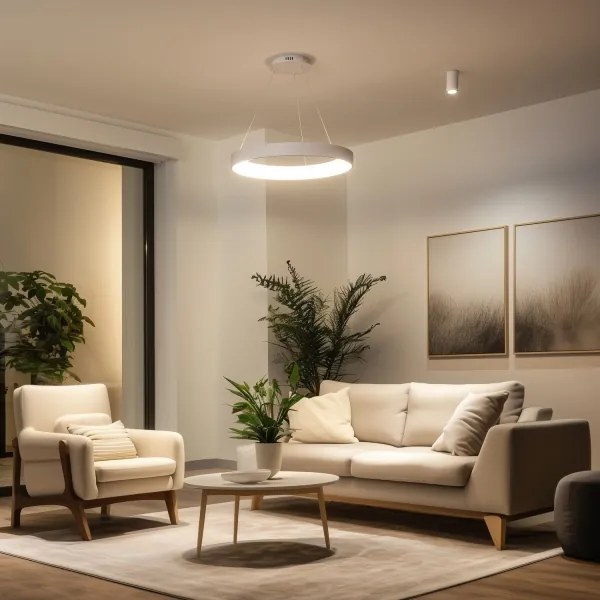 Brilagi - Dimmelhető LED-függőlámpa kábelen FALCON II LED/99W/230V, átmérő 60 cm, fehér + távirányító