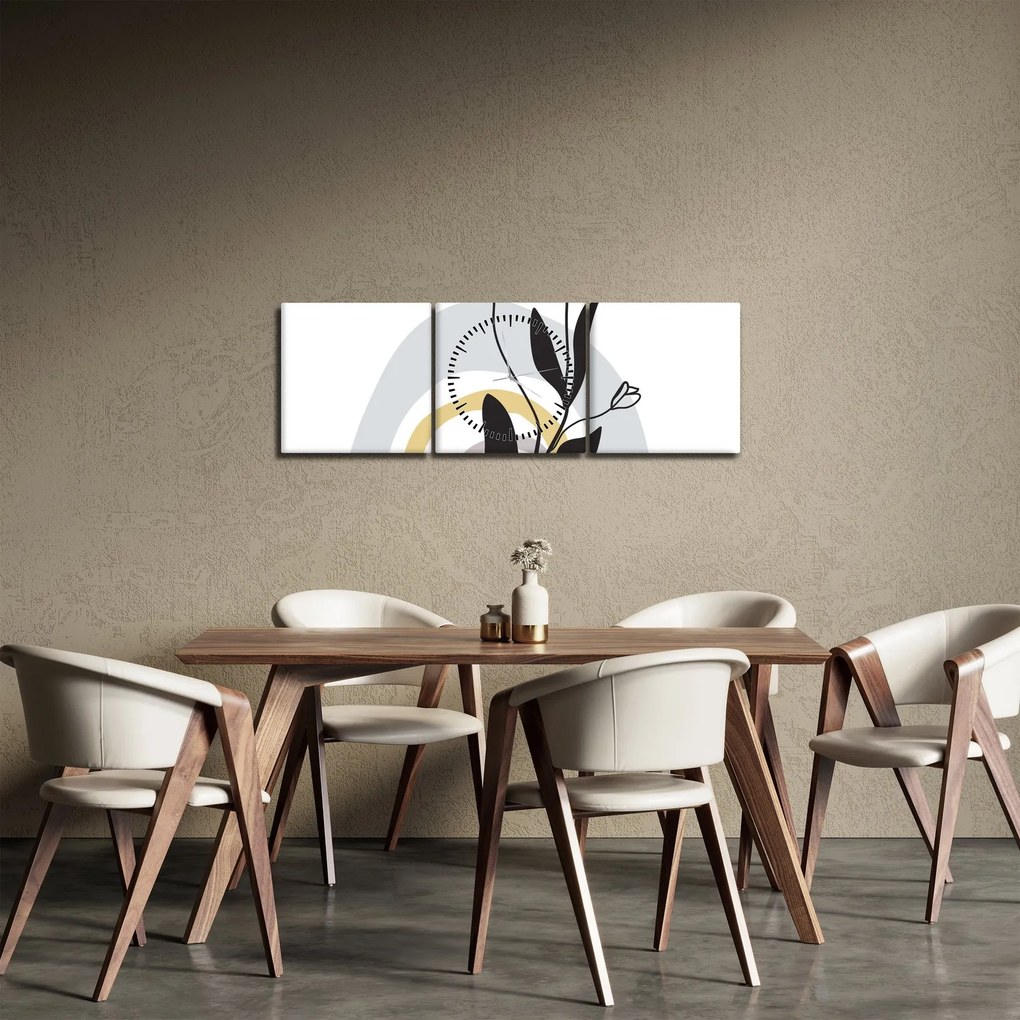 Kép - Virágok vázában N⁰1 (órával) (90x30 cm)