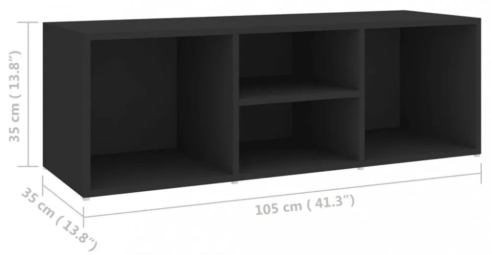 fekete szerelt fa cipőtároló pad 105 x 35 x 35 cm