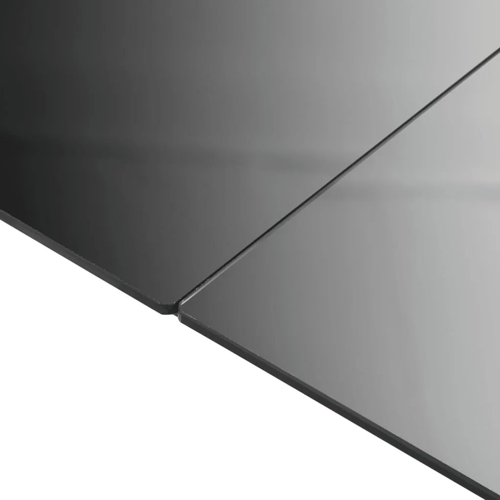 fekete alumínium és üveg kerti asztal 150 x 90 x 74 cm
