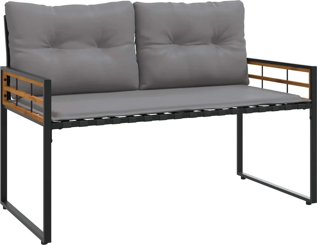 vidaXL Fa réteg pad párnával Egyszínű Világosszürke 114 x 55 x 77 cm