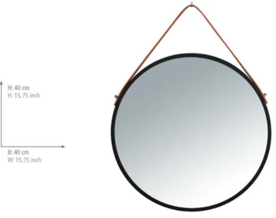 WENKO 24424100 - BORRONE tükör 40x40 cm fekete/ezüst