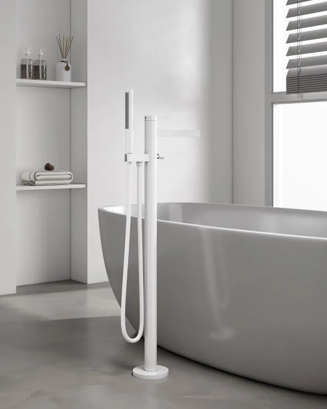 AREZZO design ELEGANT szabadon álló kádtöltő csaptelep, matt fehér