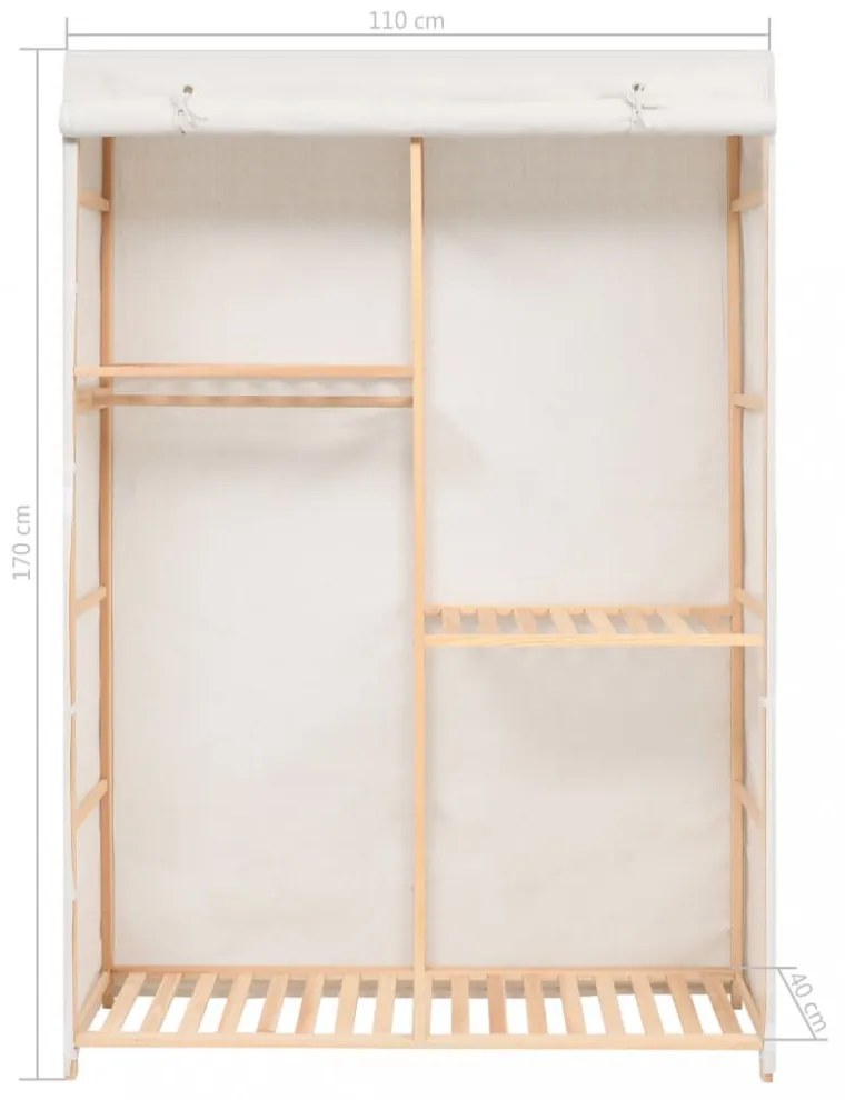 3-szintes ruhásszekrény 110 x 40 x 170 cm