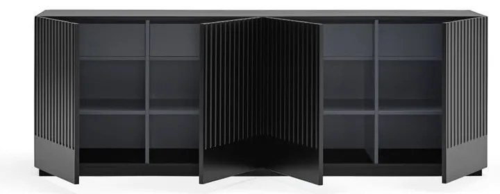 Doric fekete tálalószekrény, szélesség 200 cm - Teulat