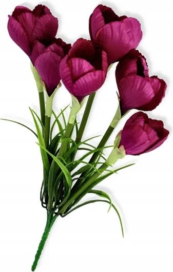 Krokodilok mesterséges virágok lila csokor dekoráció kompozíció