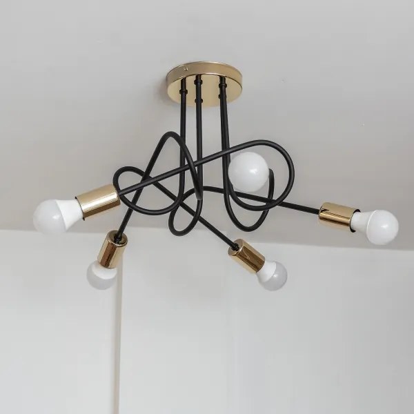 Felületre szerelhető csillár OXFORD 5xE27/15W/230V arany/fekete