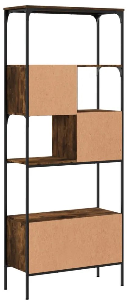 5 szintes füstös tölgy szerelt fa könyvespolc 76x33x188,5 cm